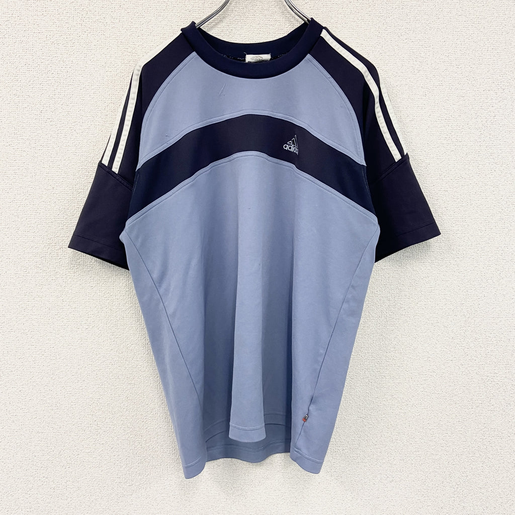 adidas　アディダス　半袖Tシャツ　水色　ライトブルー　Sサイズ　古着