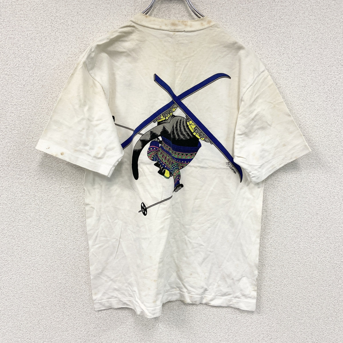 Crazy Shirt　クレイジーシャツ　半袖プリントTシャツ　シングルステッチ　ヴィンテージ　白　ホワイト　Mサイズ　古着