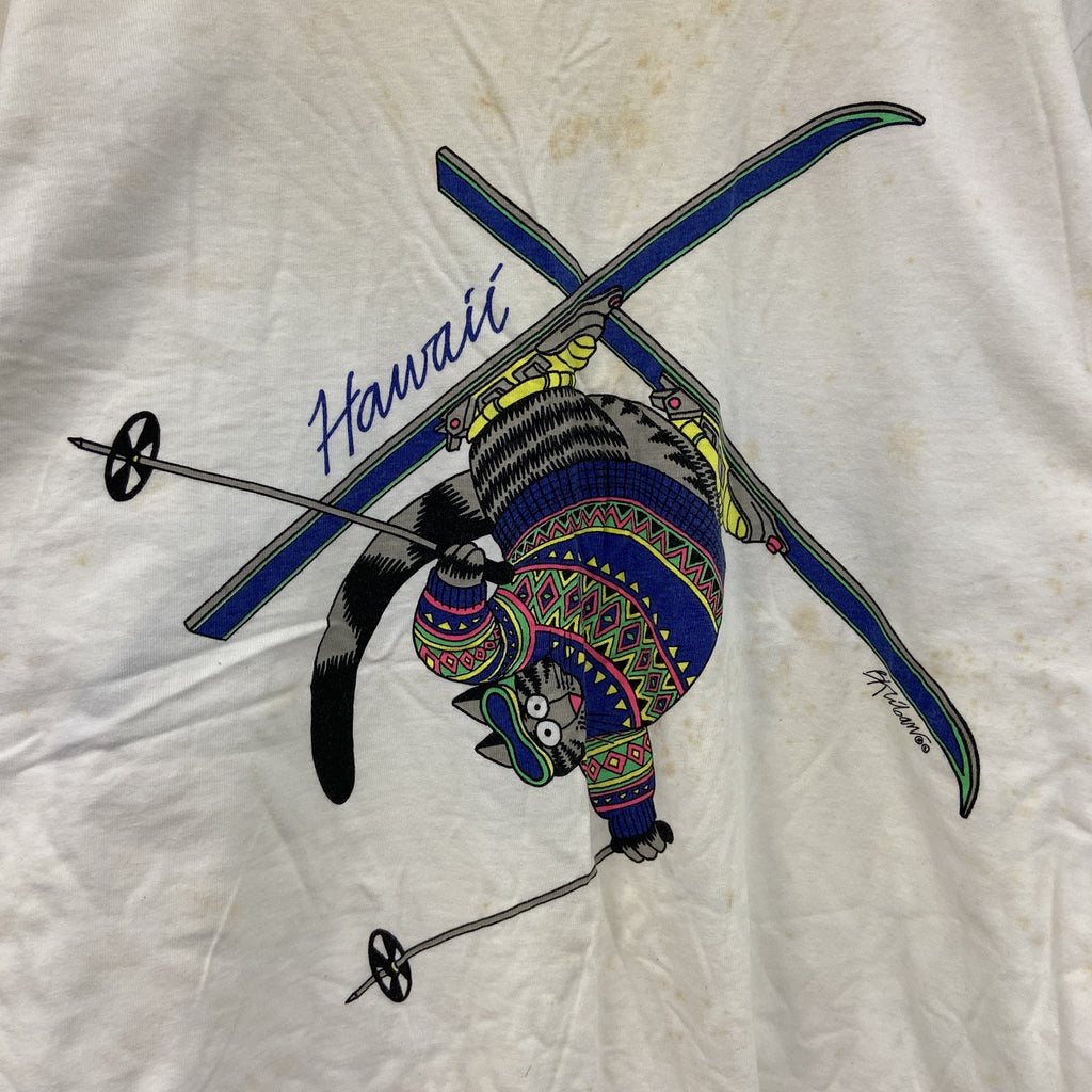 Crazy Shirt　クレイジーシャツ　半袖プリントTシャツ　シングルステッチ　ヴィンテージ　白　ホワイト　Mサイズ　古着