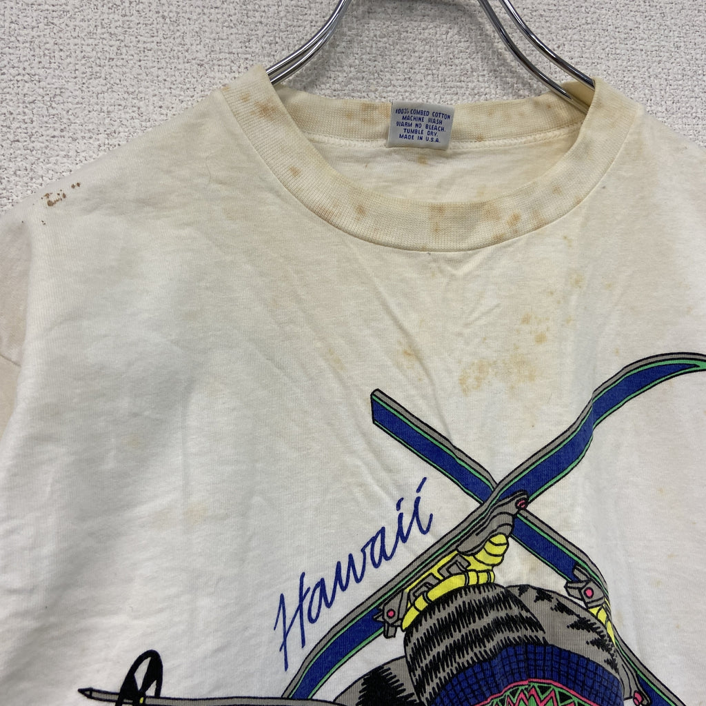 Crazy Shirt　クレイジーシャツ　半袖プリントTシャツ　シングルステッチ　ヴィンテージ　白　ホワイト　Mサイズ　古着