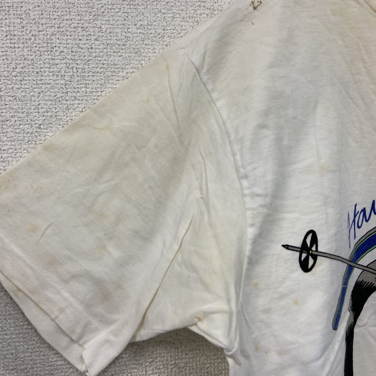 Crazy Shirt　クレイジーシャツ　半袖プリントTシャツ　シングルステッチ　ヴィンテージ　白　ホワイト　Mサイズ　古着
