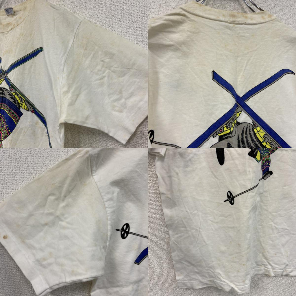 Crazy Shirt　クレイジーシャツ　半袖プリントTシャツ　シングルステッチ　ヴィンテージ　白　ホワイト　Mサイズ　古着