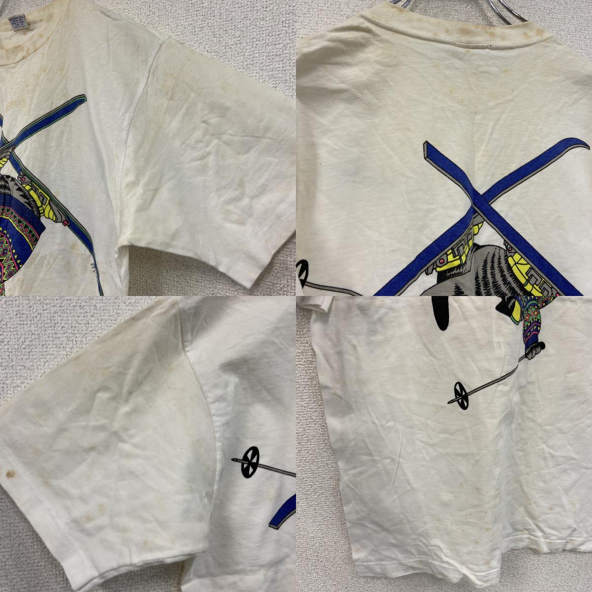 Crazy Shirt　クレイジーシャツ　半袖プリントTシャツ　シングルステッチ　ヴィンテージ　白　ホワイト　Mサイズ　古着