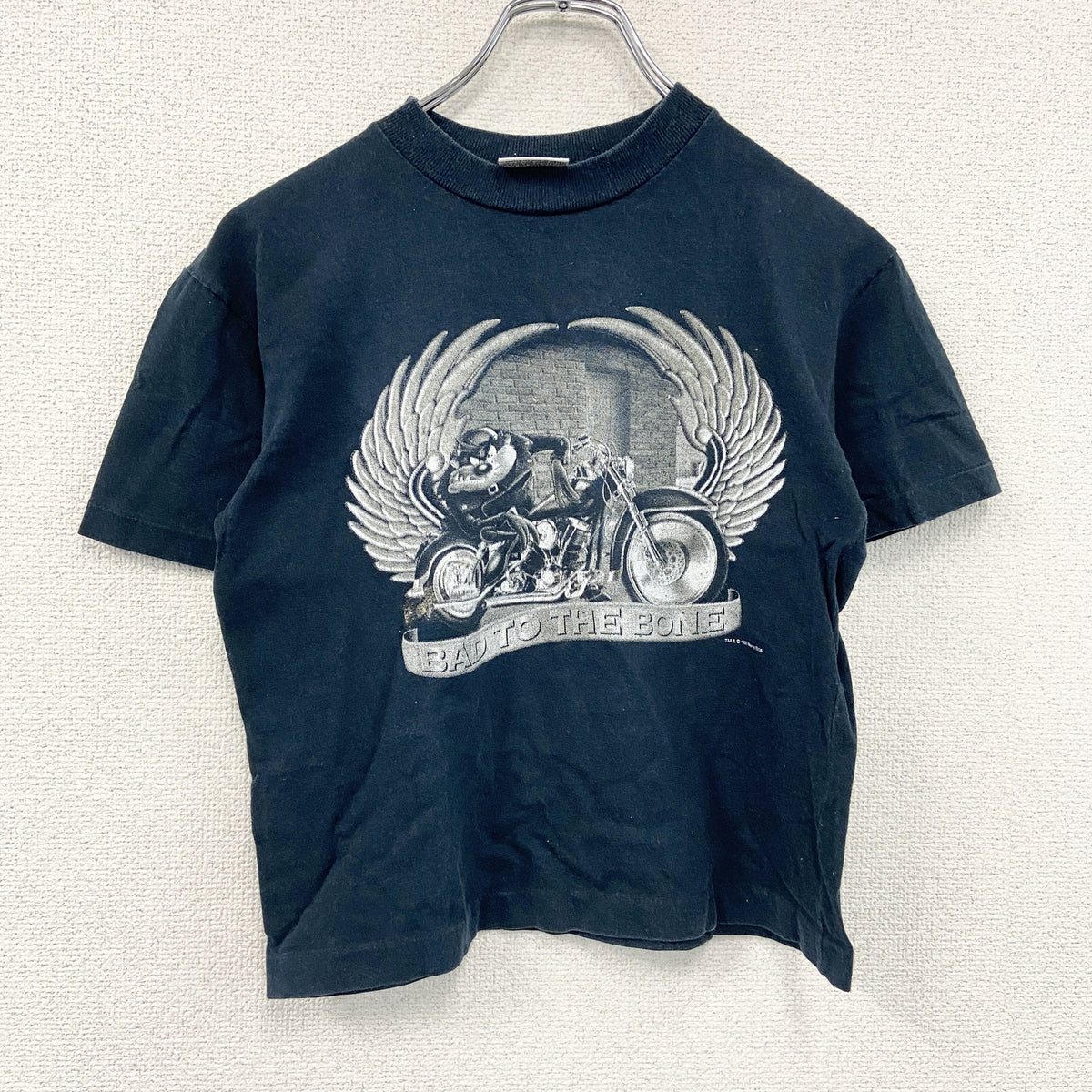 Warner Bros　ワーナーブラザーズ　半袖プリントTシャツ　シングルステッチ　ヴィンテージ　黒　ブラック　8サイズ　古着