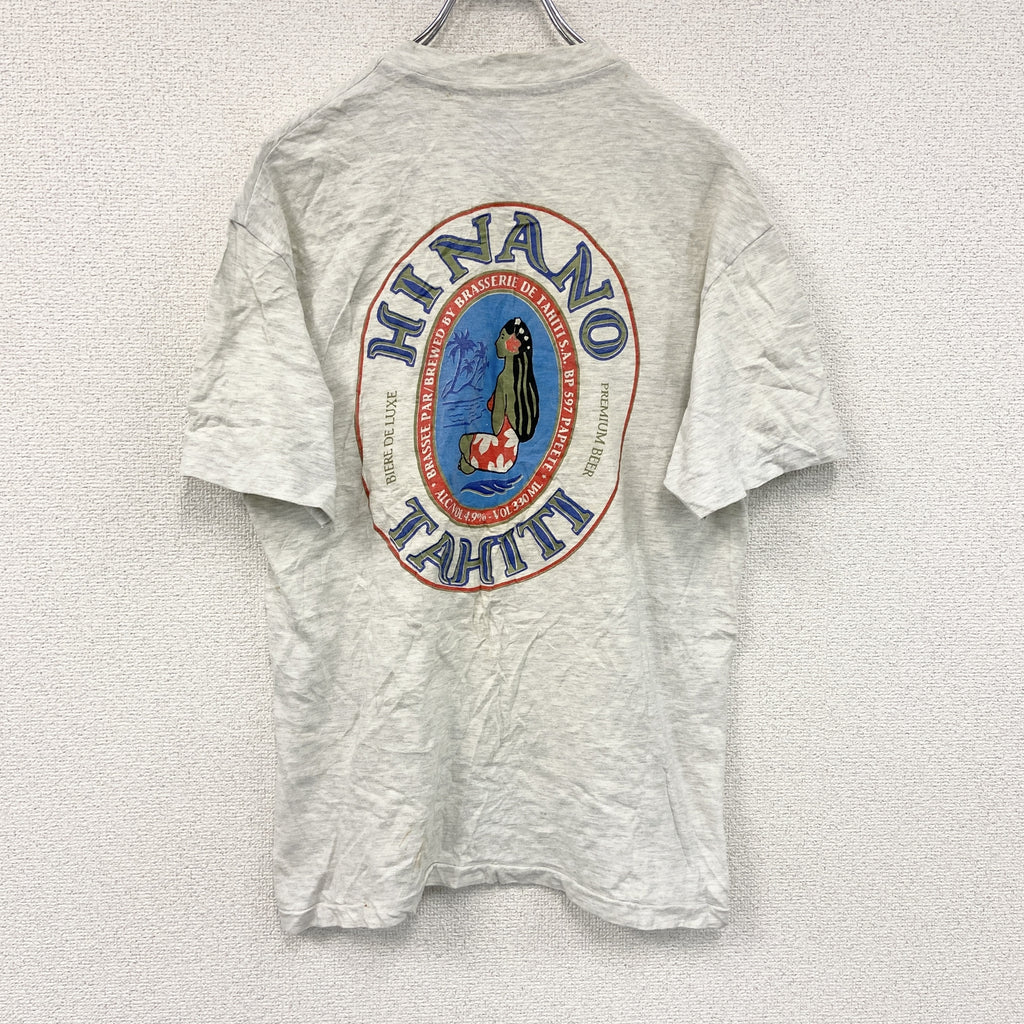 Hanes　ヘインズ　半袖プリントTシャツ　シングルステッチ　ヴィンテージ　霜降りグレー　Mサイズ カットソー メンズ コットン 古着