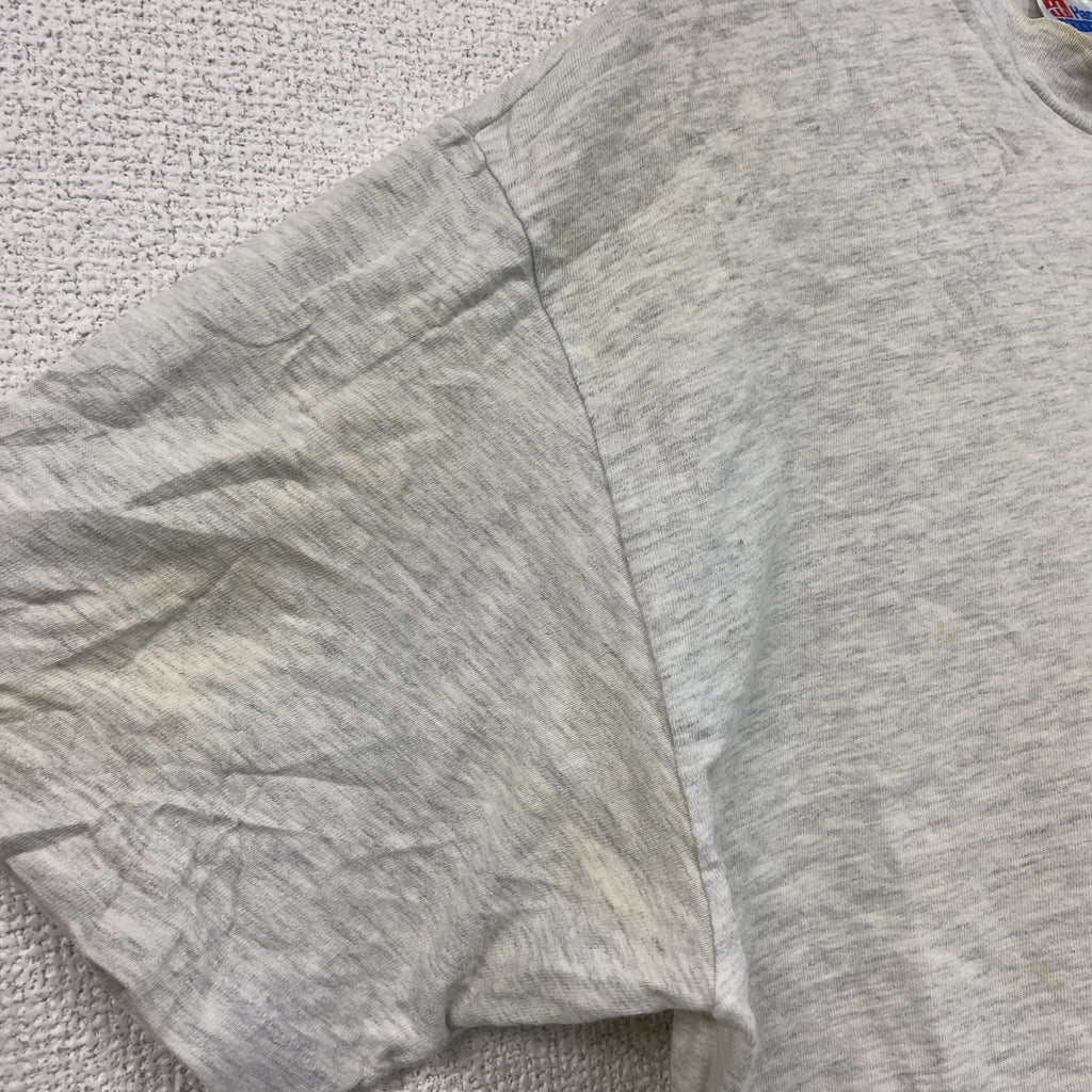 Hanes　ヘインズ　半袖プリントTシャツ　シングルステッチ　ヴィンテージ　霜降りグレー　Mサイズ カットソー メンズ コットン 古着