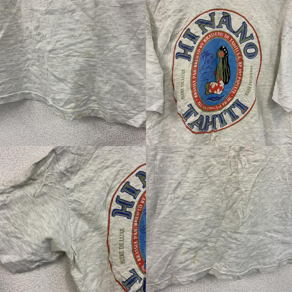 Hanes　ヘインズ　半袖プリントTシャツ　シングルステッチ　ヴィンテージ　霜降りグレー　Mサイズ カットソー メンズ コットン 古着