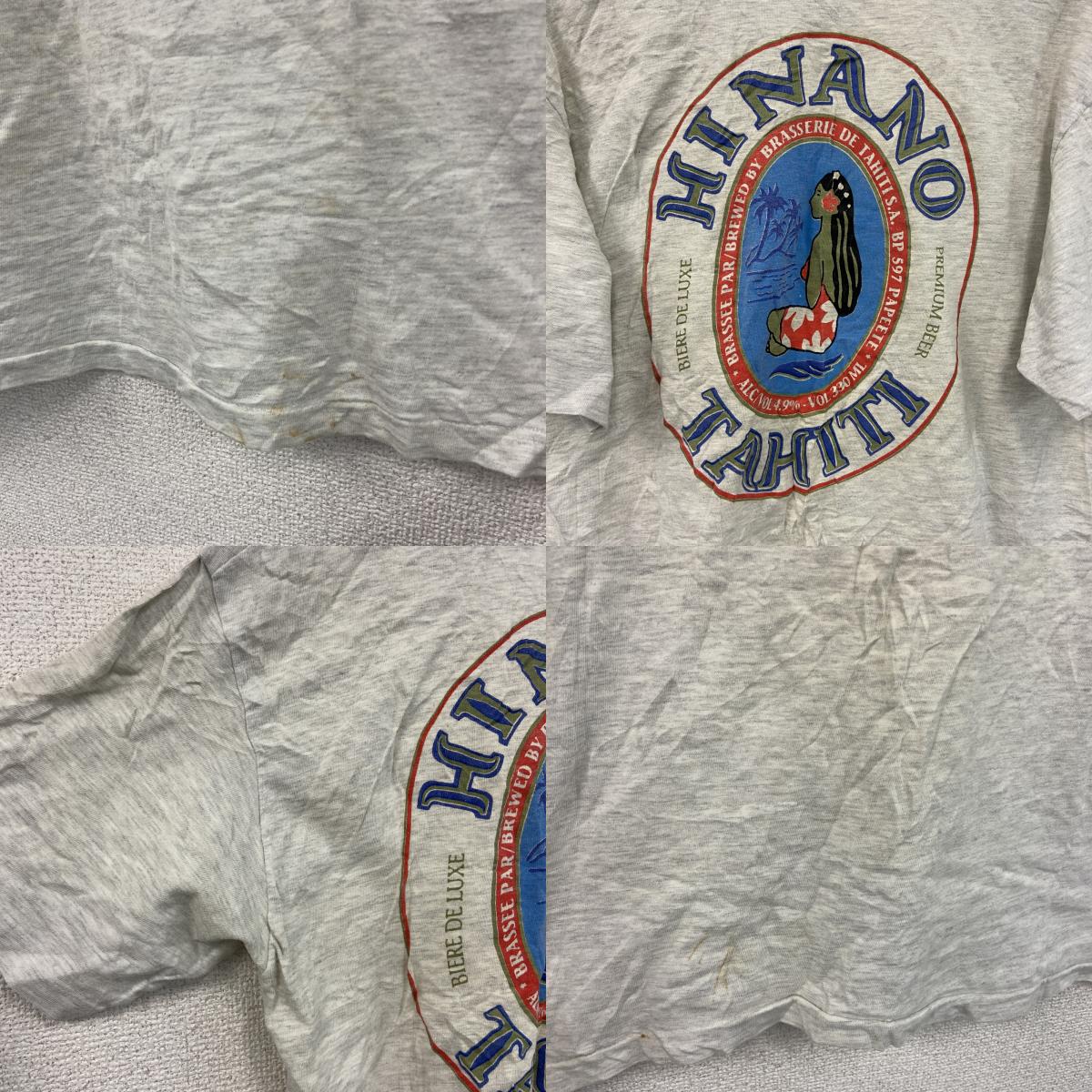 Hanes　ヘインズ　半袖プリントTシャツ　シングルステッチ　ヴィンテージ　霜降りグレー　Mサイズ カットソー メンズ コットン 古着