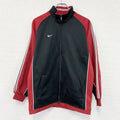 NIKE　ナイキ　トラックジャケット/ジャージ　スウッシュ　黒　ブラック　赤　レッド　Mサイズ　古着