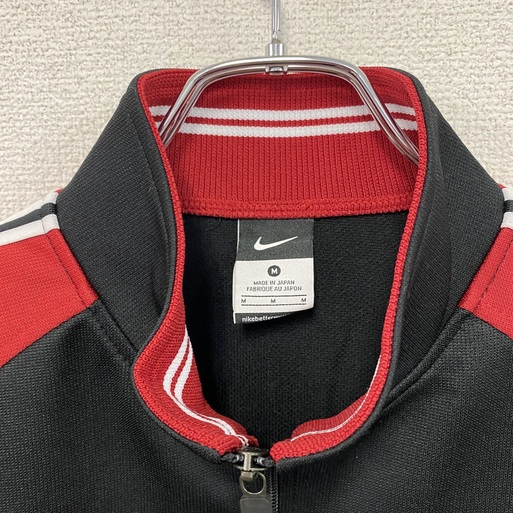 NIKE　ナイキ　トラックジャケット/ジャージ　スウッシュ　黒　ブラック　赤　レッド　Mサイズ　古着