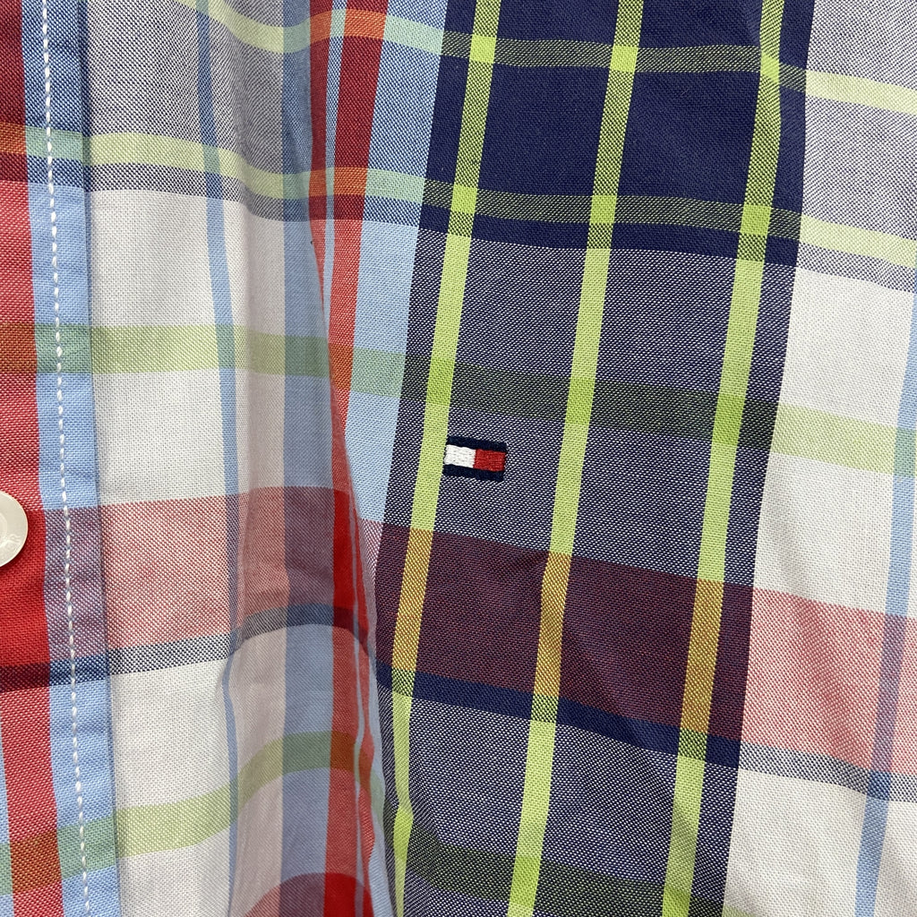 TOMMY HILFIGER　トミーヒルフィガー　長袖ボタンダウンシャツ　チェック柄　マルチカラー　XLサイズ　古着