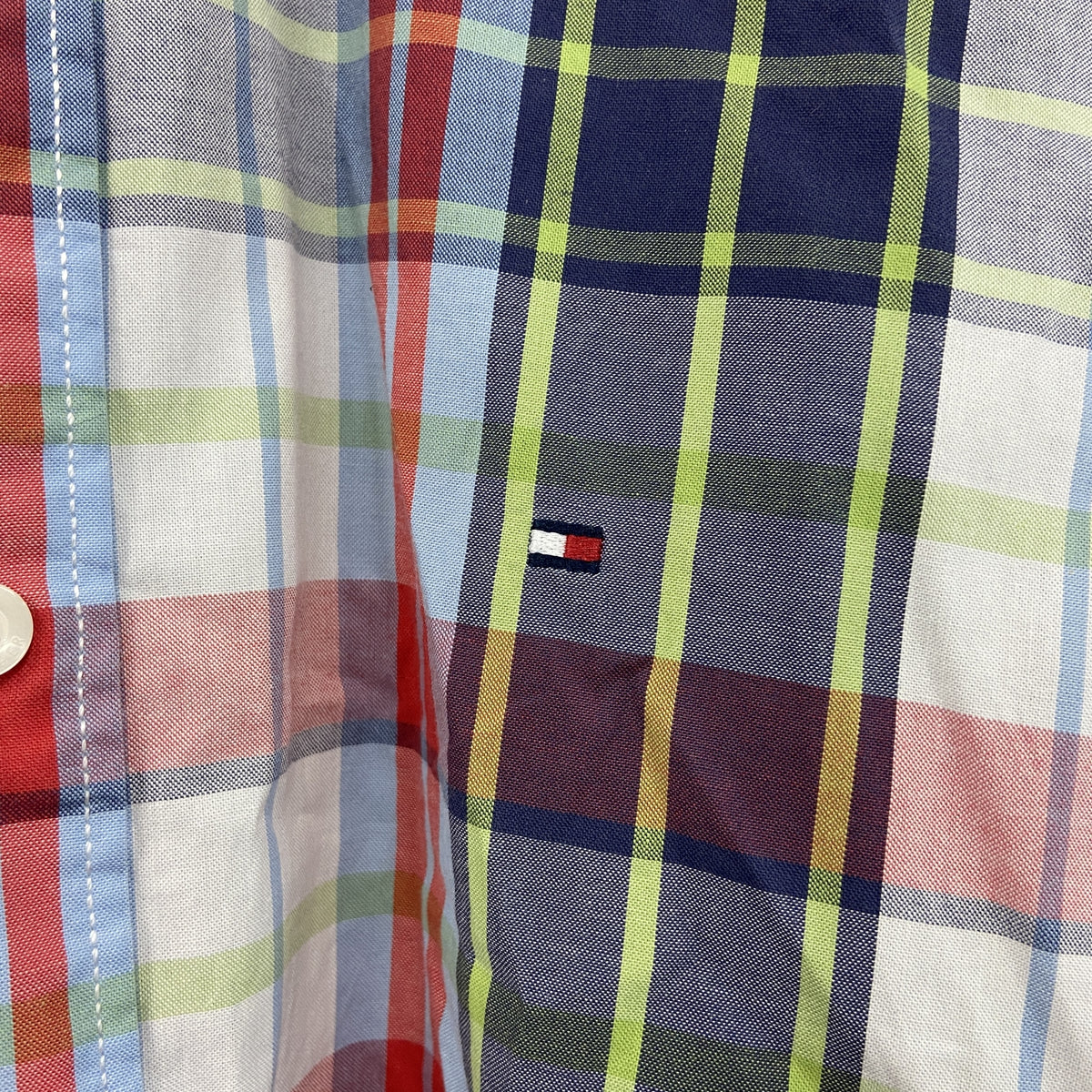 TOMMY HILFIGER　トミーヒルフィガー　長袖ボタンダウンシャツ　チェック柄　マルチカラー　XLサイズ　古着