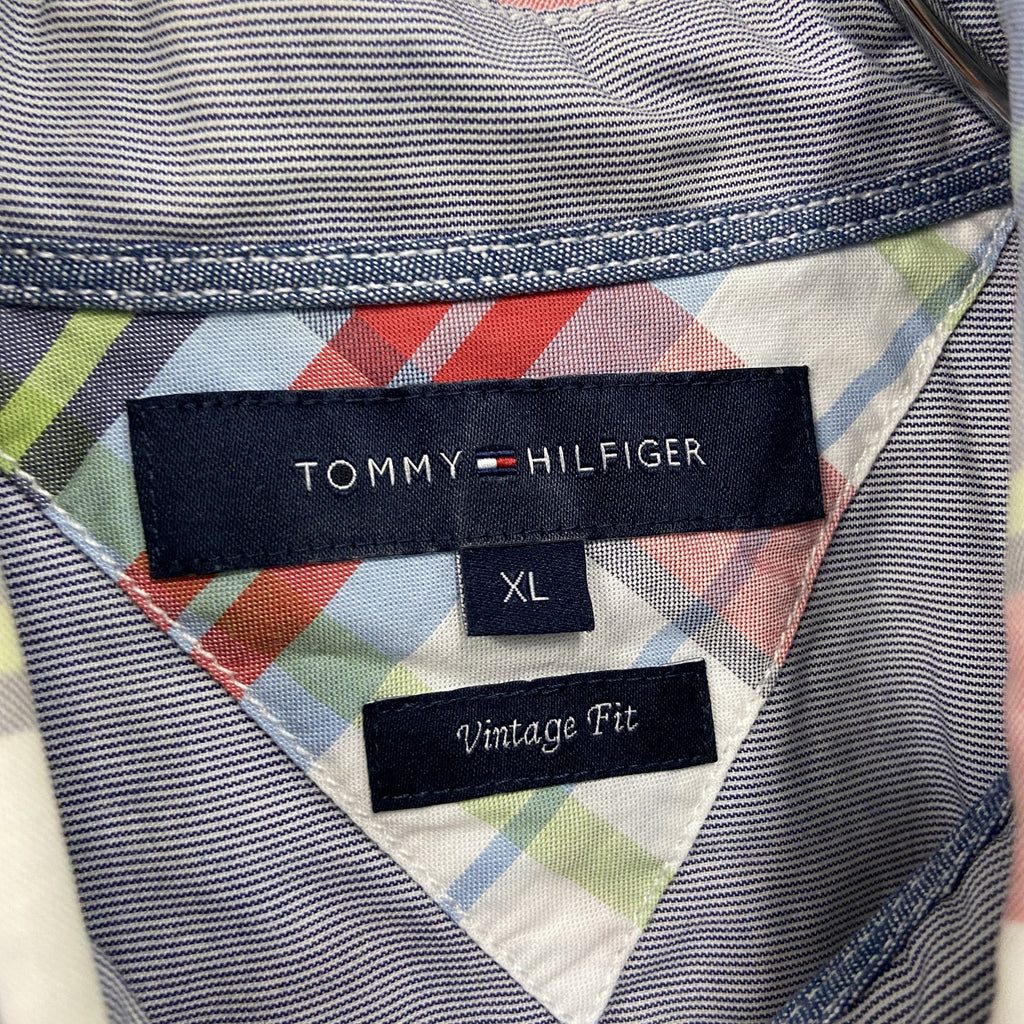 TOMMY HILFIGER　トミーヒルフィガー　長袖ボタンダウンシャツ　チェック柄　マルチカラー　XLサイズ　古着