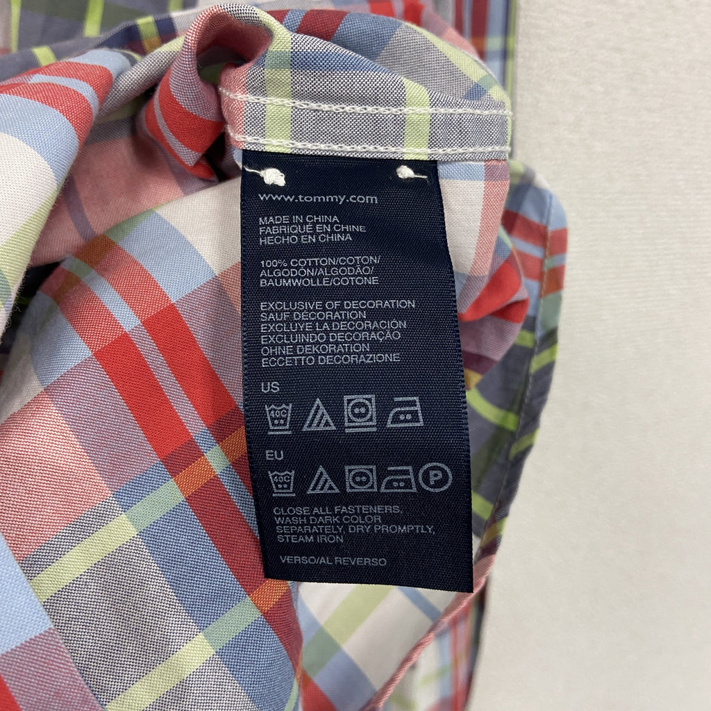 TOMMY HILFIGER　トミーヒルフィガー　長袖ボタンダウンシャツ　チェック柄　マルチカラー　XLサイズ　古着