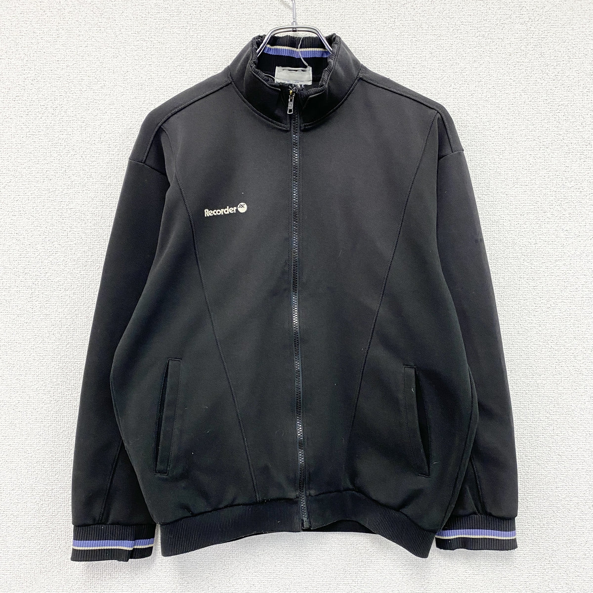 asics　アシックス　Recorder　レコーダー　トラックジャケット/ジャージ　黒　ブラック　Oサイズ　古着
