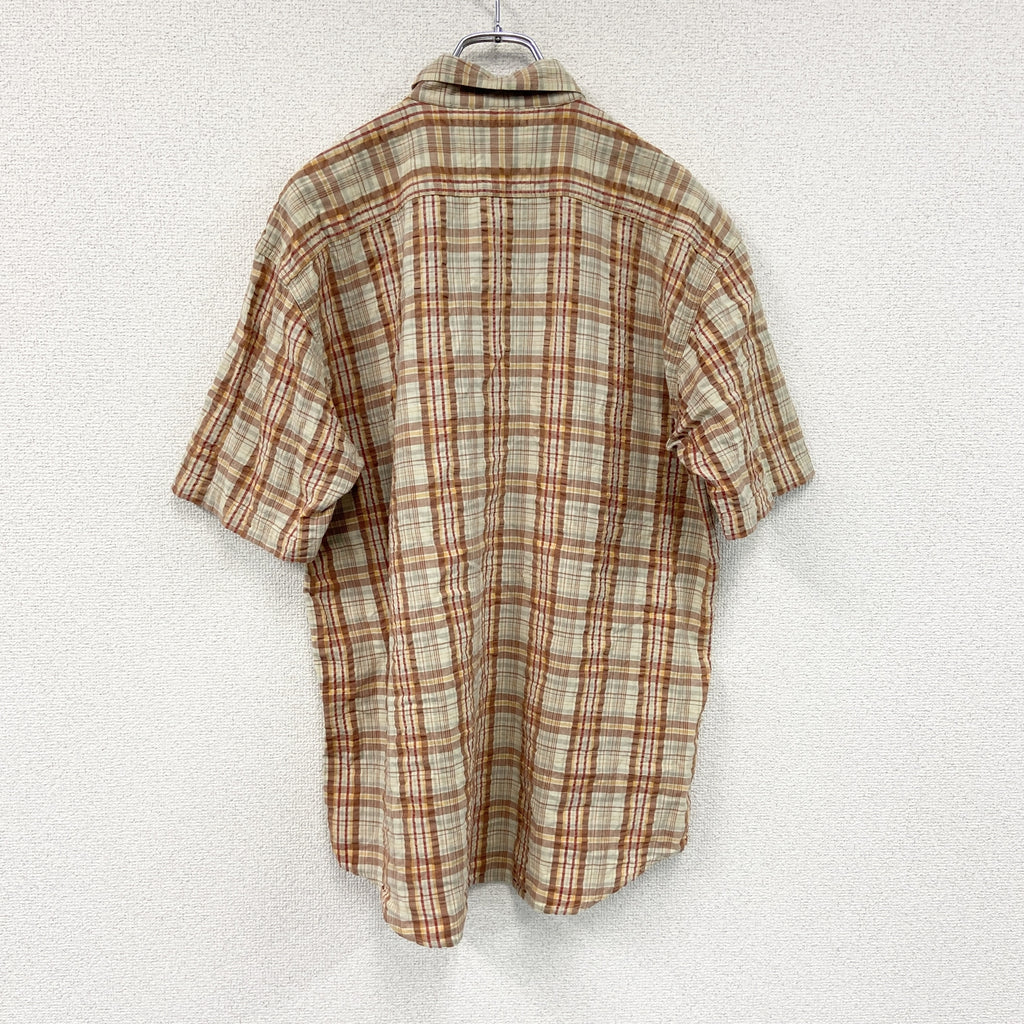 OSH KOSH　オシュコシュ　半袖シャツ　チェック柄　マルチカラー　オレンジ　Lサイズ　古着