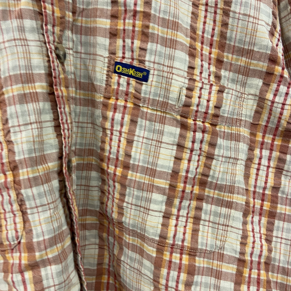 OSH KOSH　オシュコシュ　半袖シャツ　チェック柄　マルチカラー　オレンジ　Lサイズ　古着