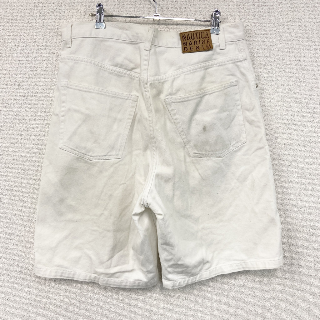 NAUTICA　ノーティカ　デニムハーフパンツ/ショートパンツ　ジップフライ　白　ホワイト　W34サイズ　古着