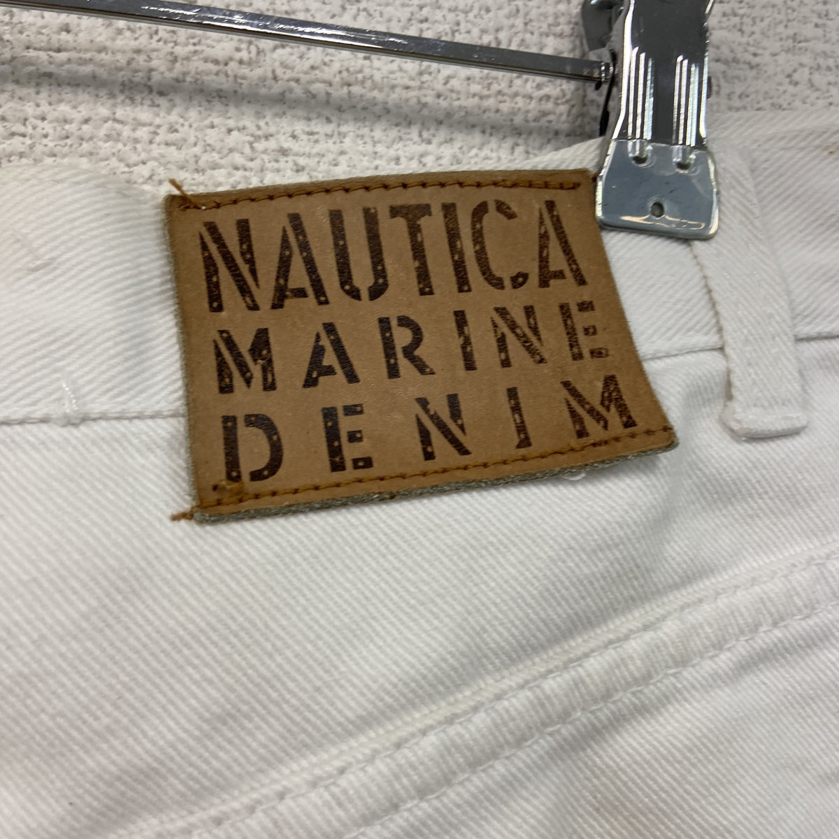 NAUTICA　ノーティカ　デニムハーフパンツ/ショートパンツ　ジップフライ　白　ホワイト　W34サイズ　古着