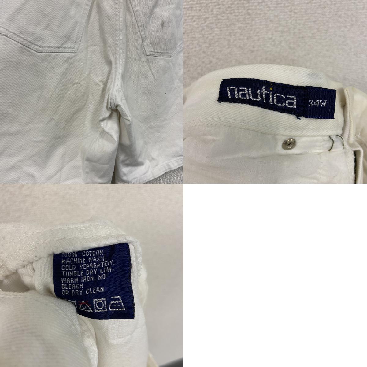 NAUTICA　ノーティカ　デニムハーフパンツ/ショートパンツ　ジップフライ　白　ホワイト　W34サイズ　古着