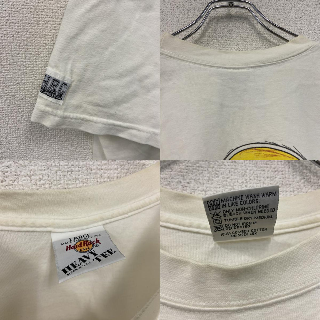 Hard Rock Cafe　ハードロックカフェ　半袖プリントTシャツ　白　ホワイト　Lサイズ　古着
