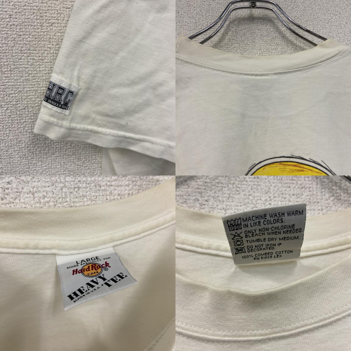 Hard Rock Cafe　ハードロックカフェ　半袖プリントTシャツ　白　ホワイト　Lサイズ　古着
