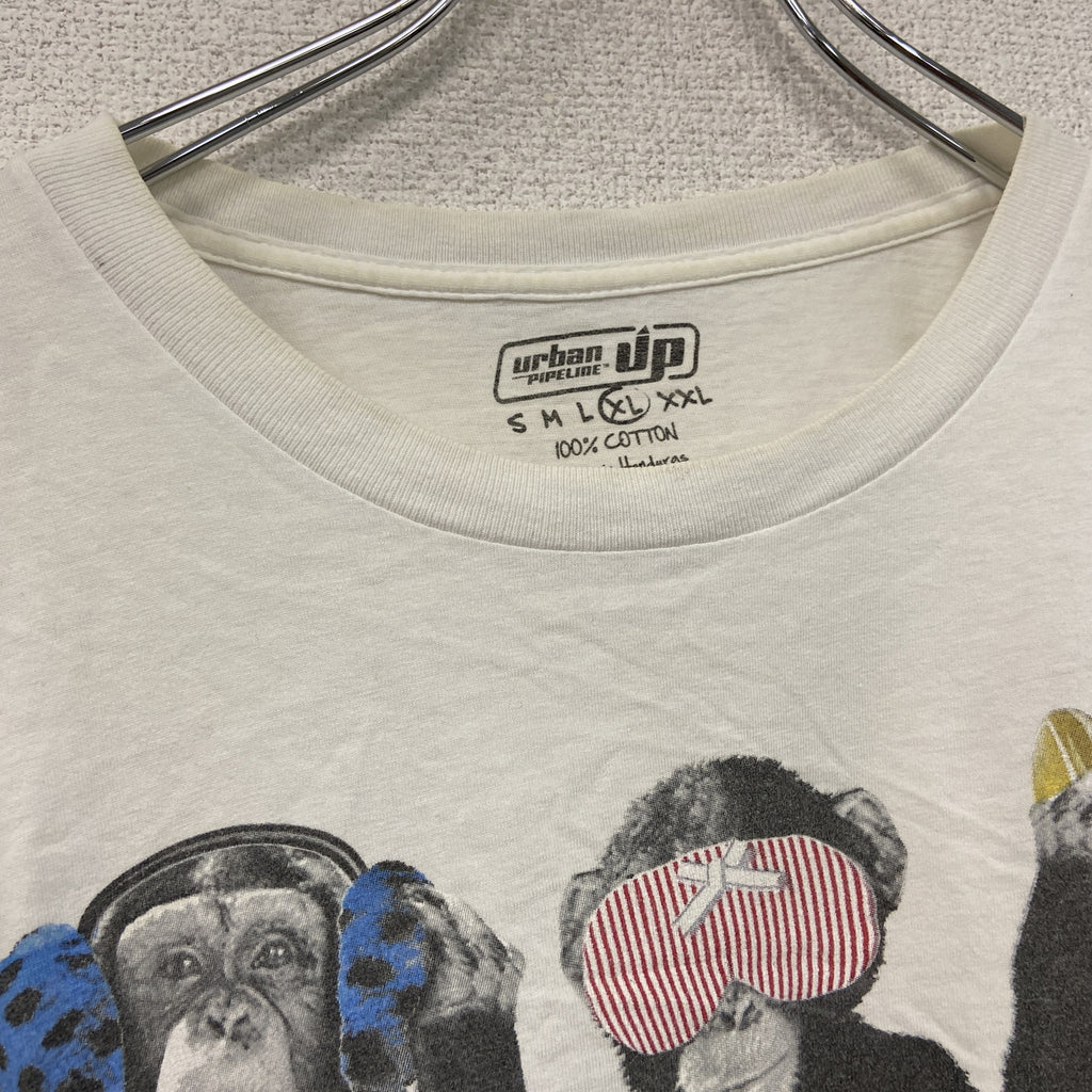 Urban Pipeline　半袖プリントTシャツ　白　ホワイト　XLサイズ カットソー メンズ コットン 古着