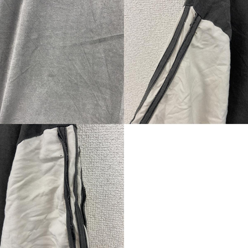 adidas　アディダス　半袖Tシャツ　Vネック　ボーダー　黒　ブラック　白　ホワイト　Lサイズ　古着