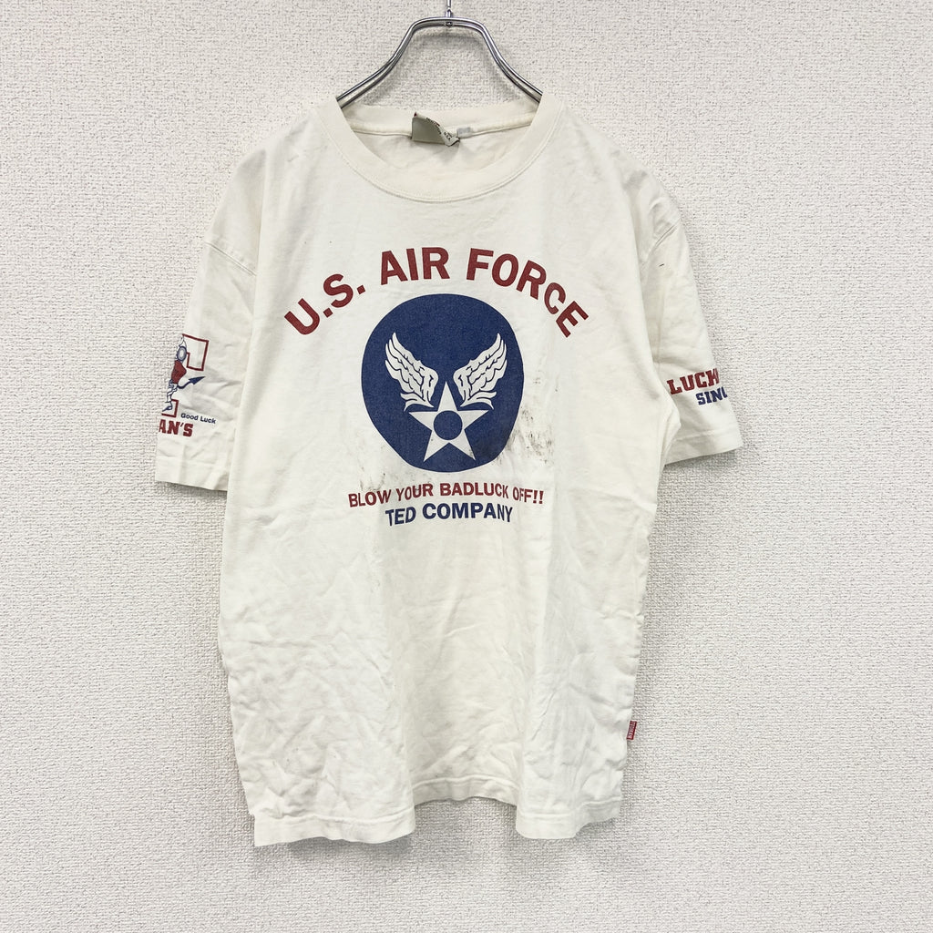 TEDMAN　テッドマン　半袖プリントTシャツ　白　ホワイト　42サイズ　古着