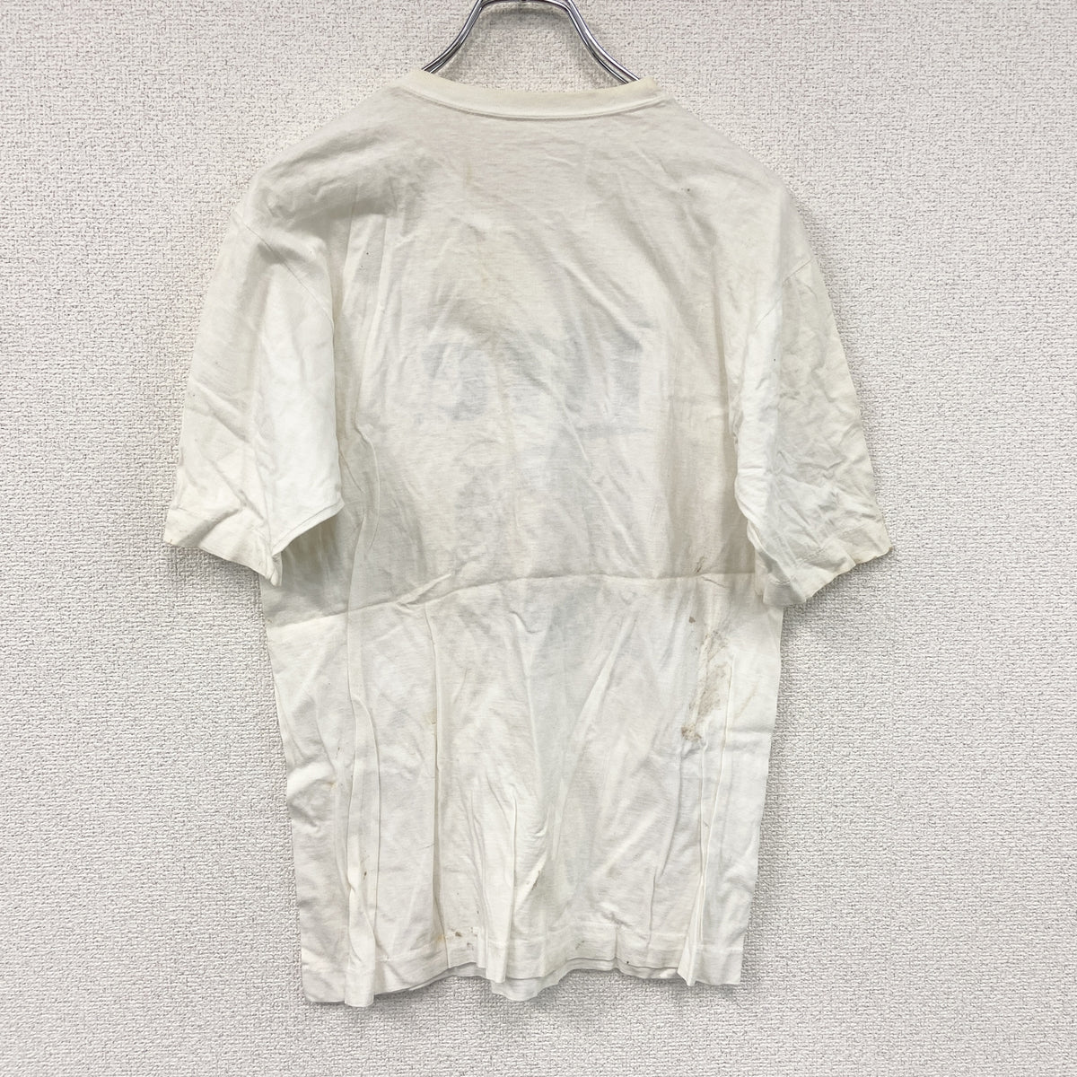 Lite　半袖プリントTシャツ　シングルステッチ　ヴィンテージ　白　ホワイト カットソー メンズ コットン 古着