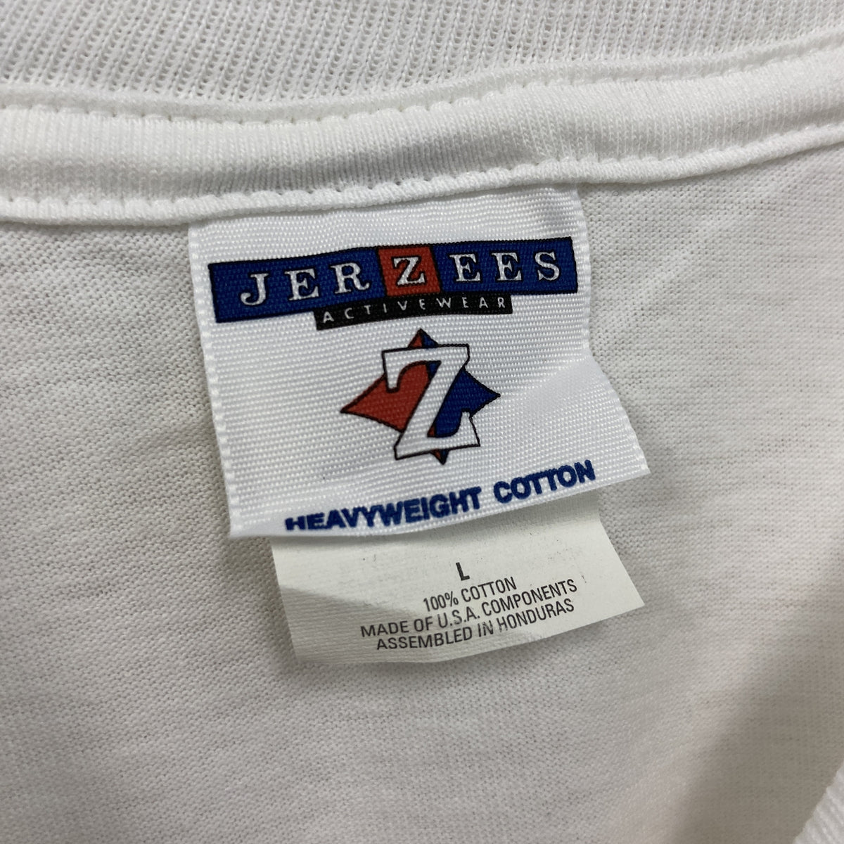JERZEES　ジャージーズ　半袖プリントTシャツ　白　ホワイト　Lサイズ　古着