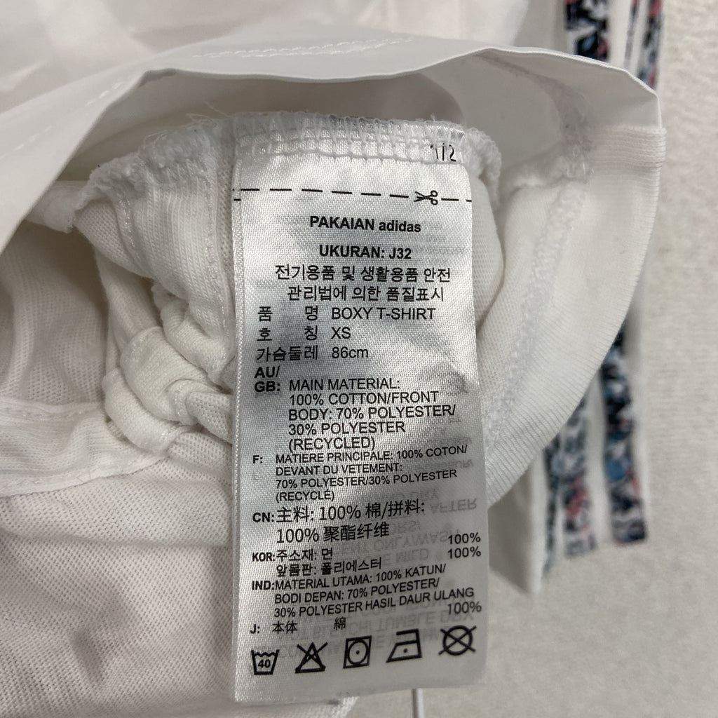 adidas　アディダス　オリジナルス　半袖Tシャツ　白　ホワイト　XSサイズ　古着