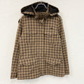 LACOSTE　ラコステ　フルジップジャケット　フーディー　チェック柄　茶色　ブラウン　40サイズ　古着