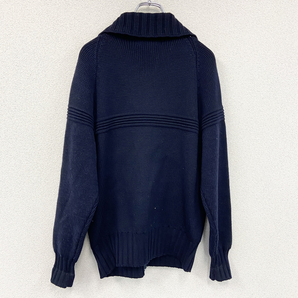 CERRUTI 1881　フルジップニットカーディガン　紺　ネイビー　Lサイズ　古着