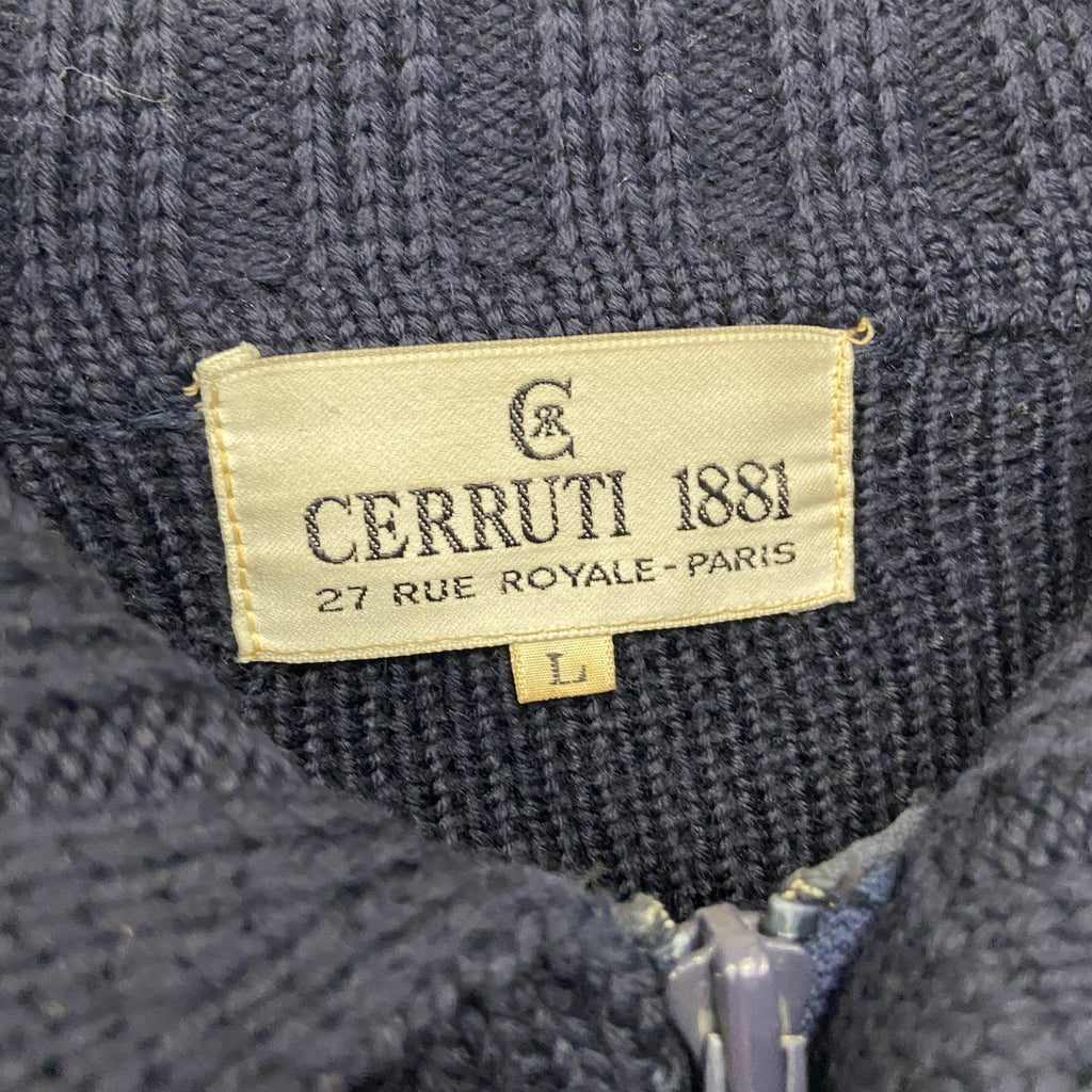 CERRUTI 1881　フルジップニットカーディガン　紺　ネイビー　Lサイズ　古着