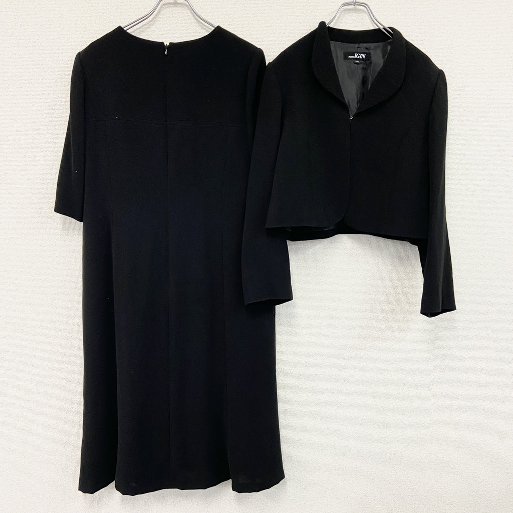 TOKYO IGIN　冠婚葬祭セットアップ/喪服　ワンピース　黒　ブラック　21BRサイズ　古着