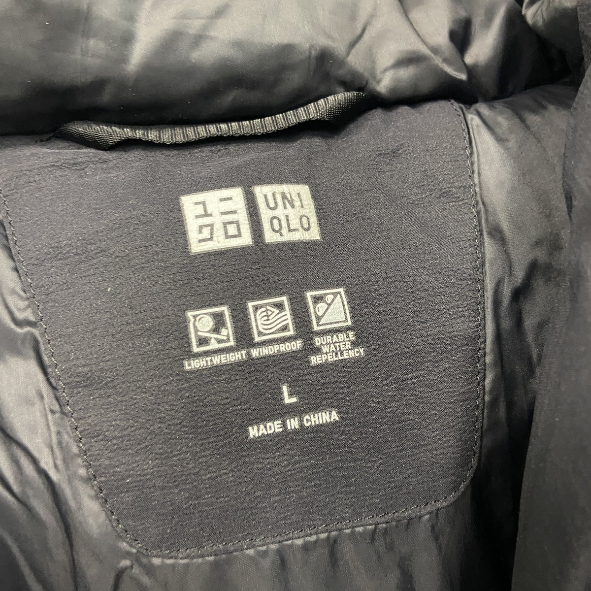 UNIQLO　ユニクロ　ダウンジャケット　ダウン90％　黒　ブラック　Lサイズ　古着