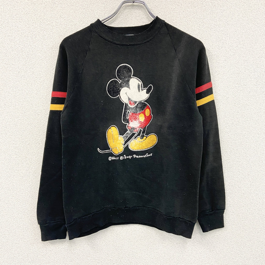 Disney　ディズニー　ミッキーマウス　スウェット/トレーナー　黒　ブラック　古着