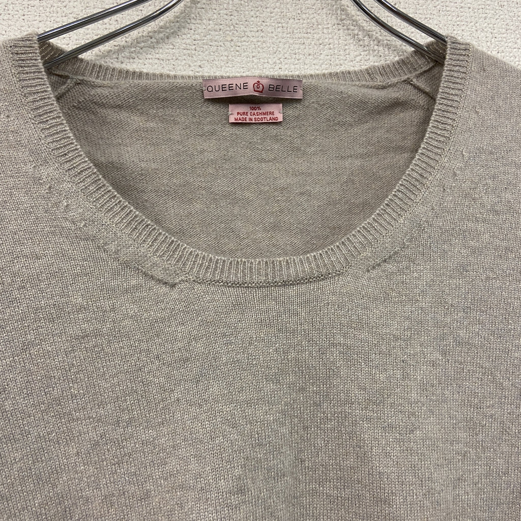 QUEENE AND BELLE　クイーンアンドベル　カシミヤニットセーター　グレー　Sサイズ　古着