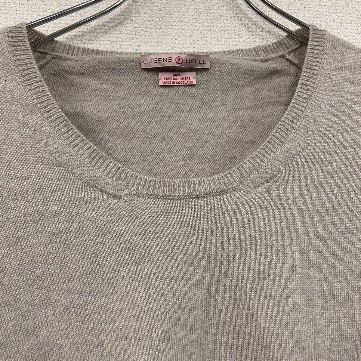 QUEENE AND BELLE　クイーンアンドベル　カシミヤニットセーター　グレー　Sサイズ　古着
