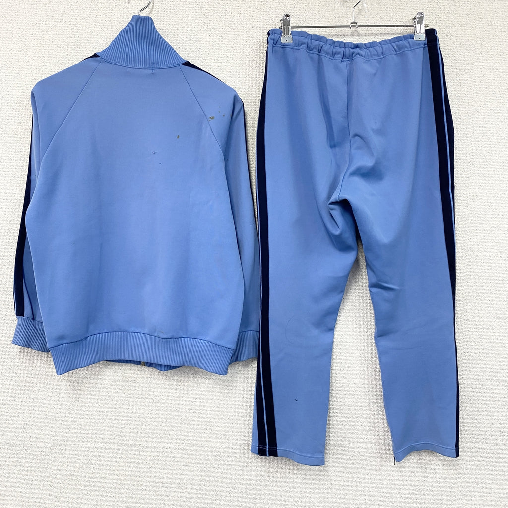 asics　アシックス　Recorder　ジャージセットアップ　トラックジャケット　トラックパンツ　水色　ライトブルー　古着