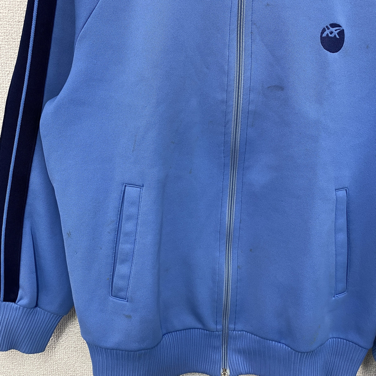 asics　アシックス　Recorder　ジャージセットアップ　トラックジャケット　トラックパンツ　水色　ライトブルー　古着