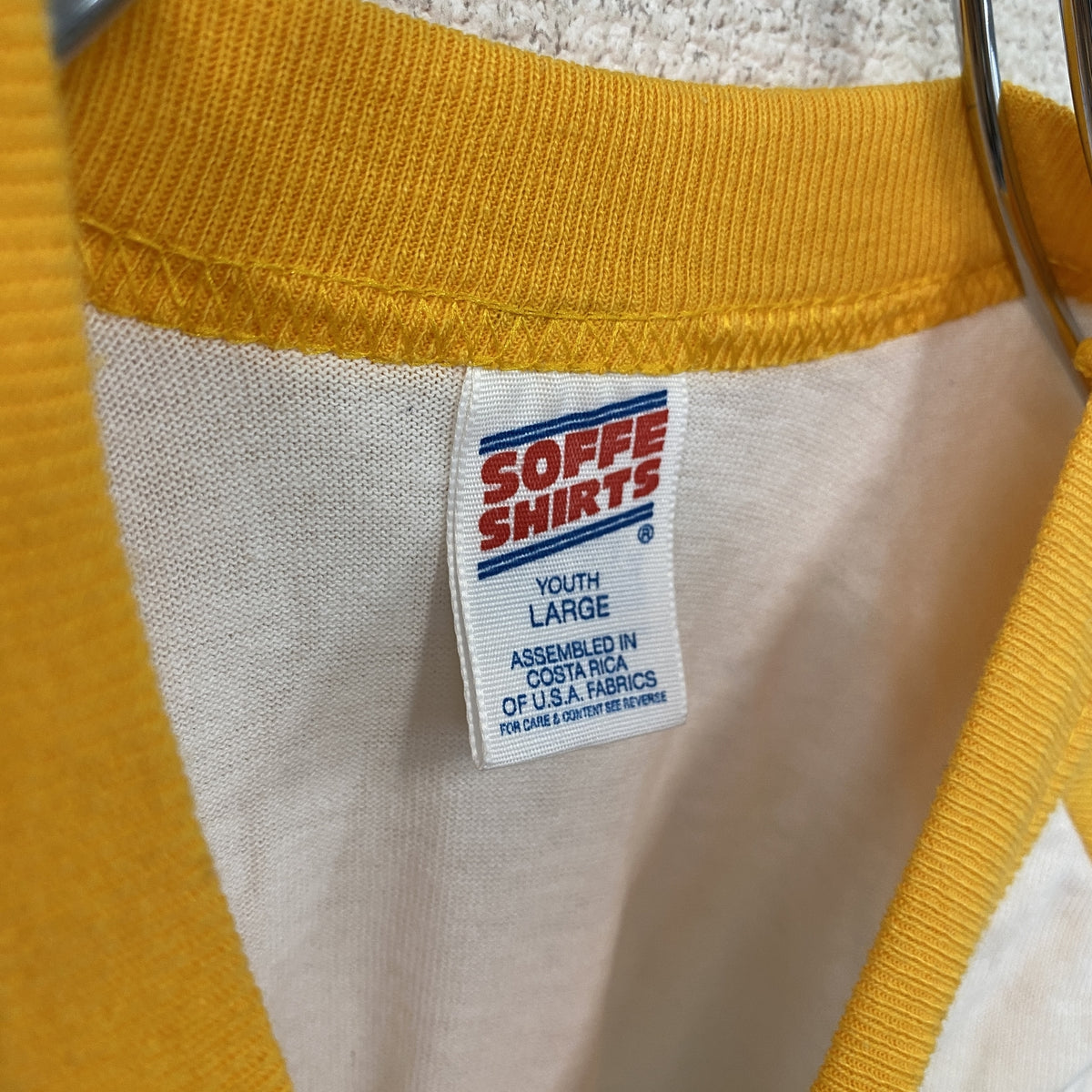SOFFE SHIRTS　ソフィーシャツ　長袖Tシャツ/ロンT　ラグラン　スヌーピー　黄色　イエロー　Lサイズ　古着