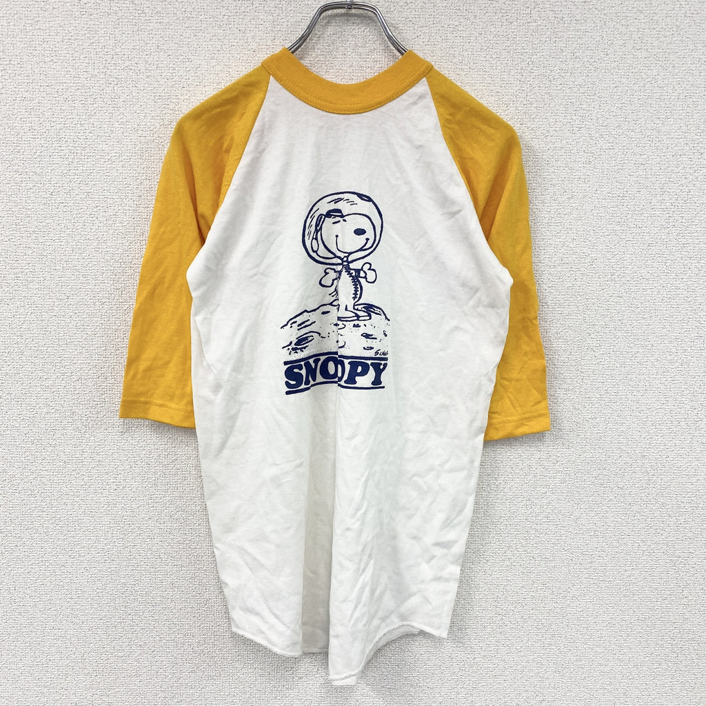 SOFFE SHIRTS　ソフィーシャツ　長袖Tシャツ/ロンT　ラグラン　スヌーピー　黄色　イエロー　Lサイズ　古着