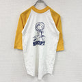 SOFFE SHIRTS　ソフィーシャツ　長袖Tシャツ/ロンT　ラグラン　スヌーピー　黄色　イエロー　Lサイズ　古着