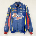 Chase Authentics　チェイスオーセンティック　NASCAR　レーシングジャケット　スタジャン/スタジアムジャケット　企業ロゴ　青　ブルー　Sサイズ　古着