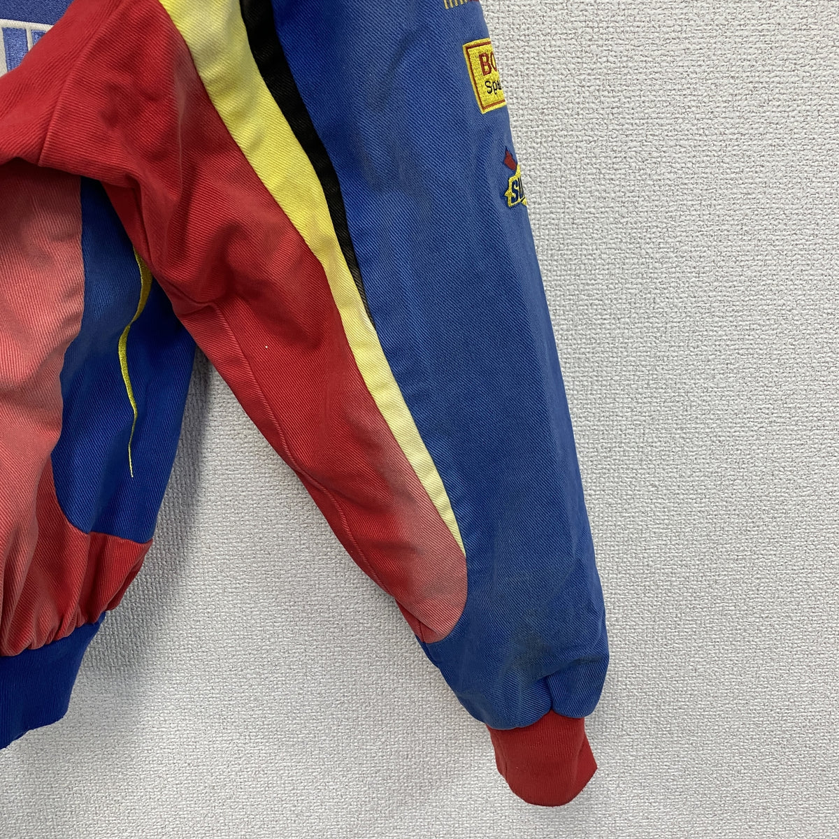 Chase Authentics　チェイスオーセンティック　NASCAR　レーシングジャケット　スタジャン/スタジアムジャケット　企業ロゴ　青　ブルー　Sサイズ　古着