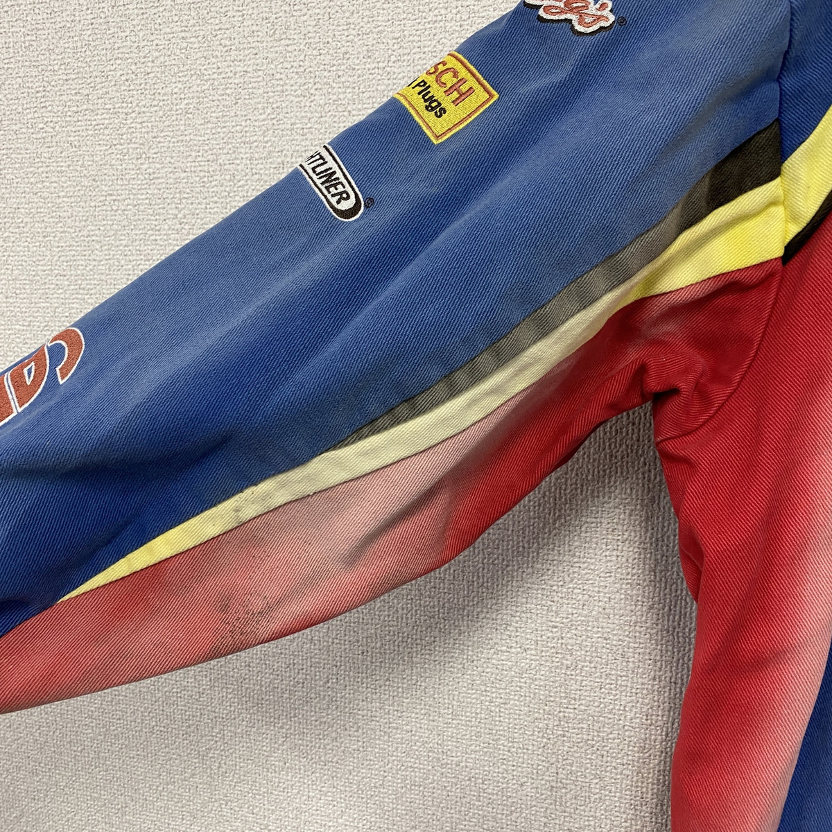 Chase Authentics　チェイスオーセンティック　NASCAR　レーシングジャケット　スタジャン/スタジアムジャケット　企業ロゴ　青　ブルー　Sサイズ　古着