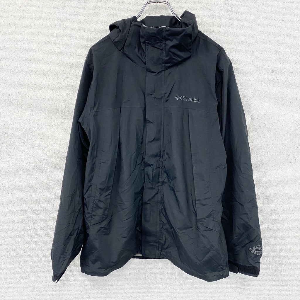Columbia　コロンビア　フルジップナイロンジャケット　黒　ブラック　Mサイズ　古着