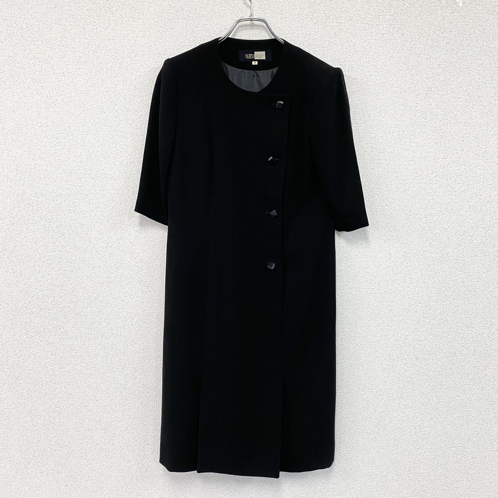 SOIR BENIR　ソワールベニール　冠婚葬祭セットアップ/喪服　ワンピース　黒　ブラック　9サイズ　古着